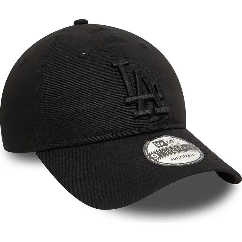 new-era-curved-brim-black-logo-9twenty-league-essential-los-angeles-dodgers-mlb-black-adjustable-cap