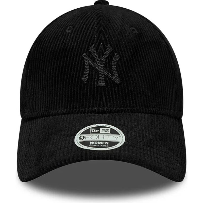 new-era-curved-brim-women-black-logo-9forty-cord-new-york-yankees-mlb-black-adjustable-cap