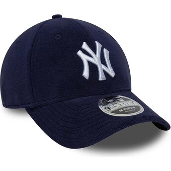 New Era Curved Brim 9FORTY M-Crown Fleece New York Yankees MLB Navy Blue Snapback Cap