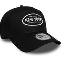 new-era-curved-brim-e-frame-rubber-logo-new-york-black-snapback-cap