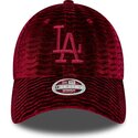 new-era-curved-brim-women-red-logo-9forty-velour-los-angeles-dodgers-mlb-red-adjustable-cap