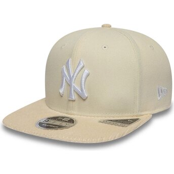 New Era Flat Brim 9FIFTY Cord Visor New York Yankees MLB Beige Snapback Cap