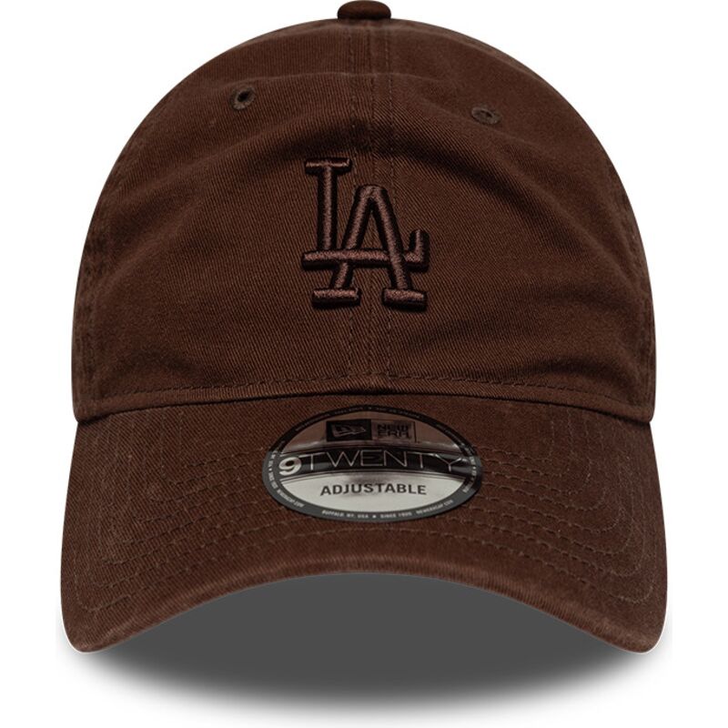 new-era-curved-brim-brown-logo-9twenty-washed-midi-logo-los-angeles-dodgers-mlb-brown-adjustable-cap