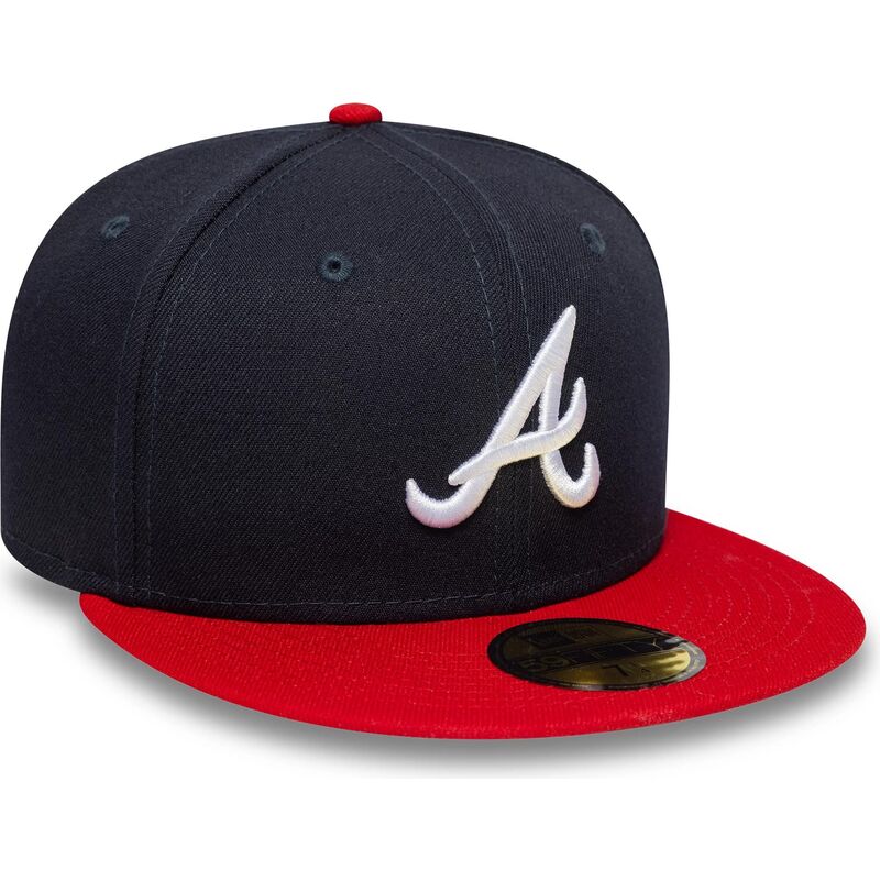 new-era-flat-brim-59fifty-ac-perf-atlanta-braves-mlb-navy-blue-and-red-fitted-cap new-era-flat-brim-59fifty-ac-perf-atlanta-braves-mlb-navy-blue-and-red-fitted-cap