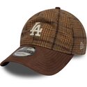 new-era-curved-brim-9twenty-mix-check-los-angeles-dodgers-mlb-brown-adjustable-cap