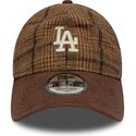 new-era-curved-brim-9twenty-mix-check-los-angeles-dodgers-mlb-brown-adjustable-cap