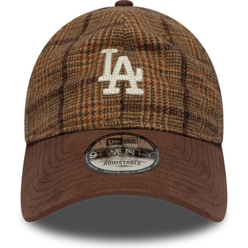 new-era-curved-brim-9twenty-mix-check-los-angeles-dodgers-mlb-brown-adjustable-cap new-era-curved-brim-9twenty-mix-check-los-angeles-dodgers-mlb-brown-adjustable-cap