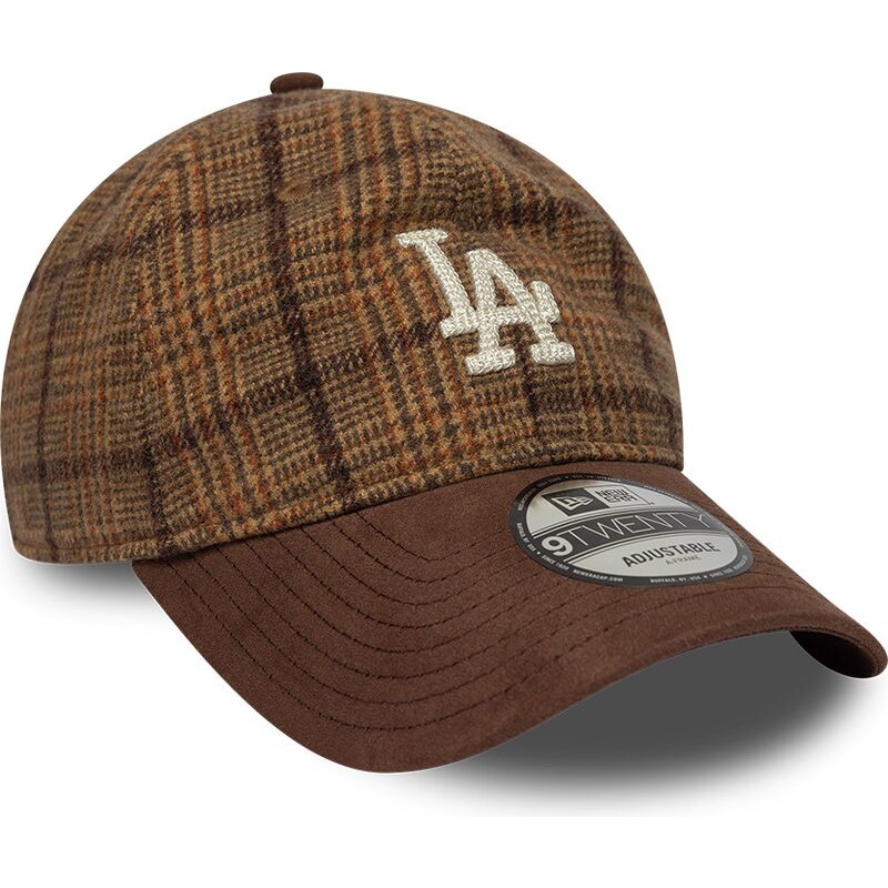 new-era-curved-brim-9twenty-mix-check-los-angeles-dodgers-mlb-brown-adjustable-cap new-era-curved-brim-9twenty-mix-check-los-angeles-dodgers-mlb-brown-adjustable-cap