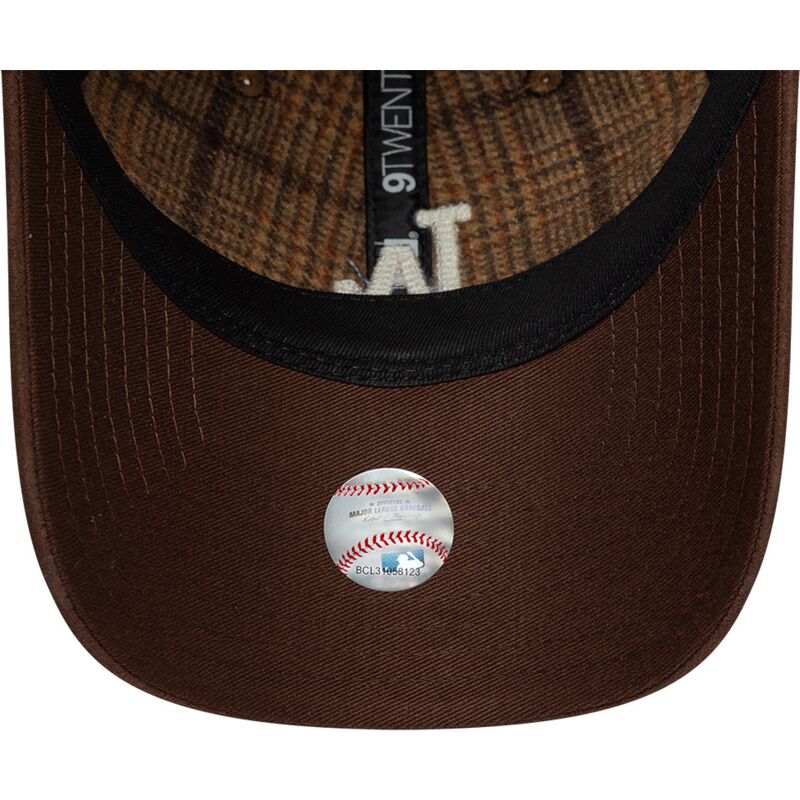 new-era-curved-brim-9twenty-mix-check-los-angeles-dodgers-mlb-brown-adjustable-cap new-era-curved-brim-9twenty-mix-check-los-angeles-dodgers-mlb-brown-adjustable-cap