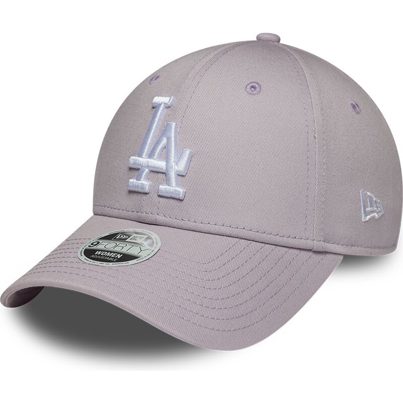 new-era-curved-brim-women-9forty-league-essential-los-angeles-dodgers-mlb-light-purple-adjustable-cap