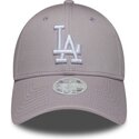 new-era-curved-brim-women-9forty-league-essential-los-angeles-dodgers-mlb-light-purple-adjustable-cap