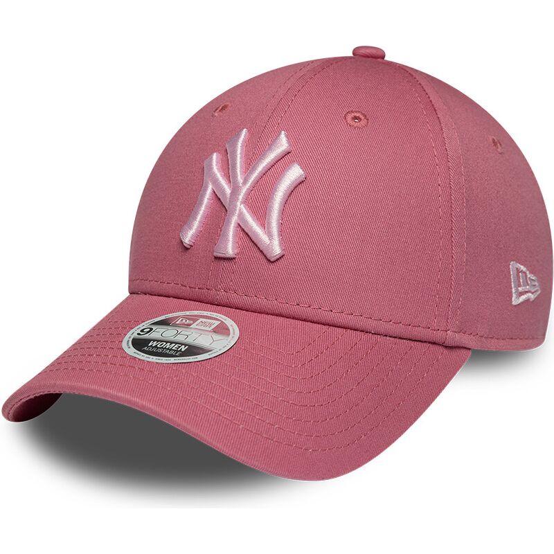 new-era-curved-brim-women-pink-logo-9forty-league-essential-cas-new-york-yankees-mlb-pink-adjustable-cap