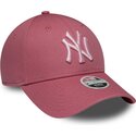 new-era-curved-brim-women-pink-logo-9forty-league-essential-cas-new-york-yankees-mlb-pink-adjustable-cap