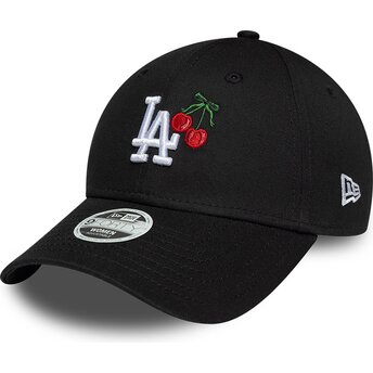 New Era Curved Brim Women 9FORTY Fruit Icon Cherry Los Angeles Dodgers MLB Black Adjustable Cap