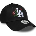 new-era-curved-brim-women-9forty-rose-sequin-los-angeles-dodgers-mlb-black-snapback-cap