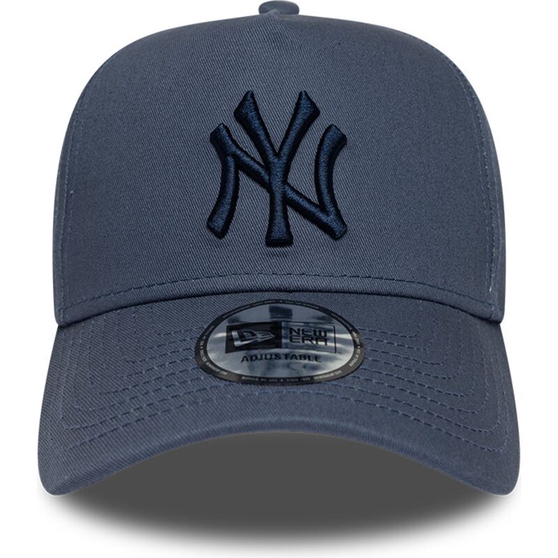 new-era-curved-brim-navy-blue-logo-e-frame-league-essential-new-york-yankees-mlb-blue-snapback-cap