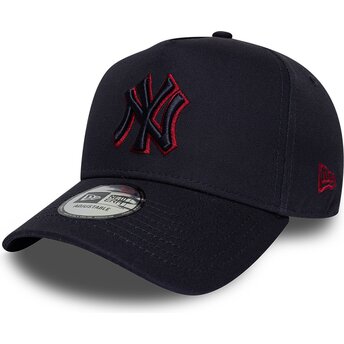 New Era Curved Brim Red Logo E Frame Team Outline New York Yankees MLB Navy Blue Snapback Cap