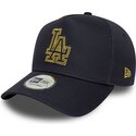 new-era-curved-brim-golden-logo-e-frame-metallic-outline-los-angeles-dodgers-mlb-navy-blue-snapback-cap