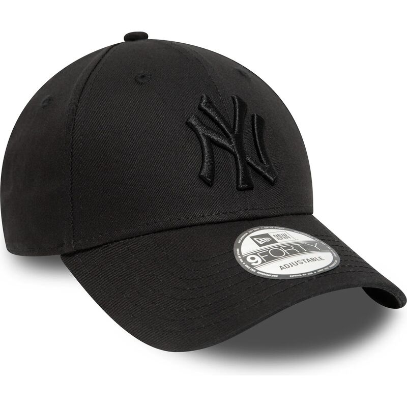 new-era-curved-brim-black-logo-9forty-league-essential-new-york-yankees-mlb-black-adjustable-cap new-era-curved-brim-black-logo-9forty-league-essential-new-york-yankees-mlb-black-adjustable-cap