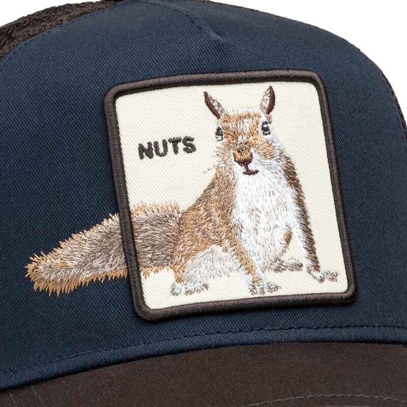 goorin-bros-over-the-line-squirrel-out-of-bounds-nuts-the-farm-brown-and-navy-blue-trucker-hat goorin-bros-over-the-line-squirrel-out-of-bounds-nuts-the-farm-brown-and-navy-blue-trucker-hat