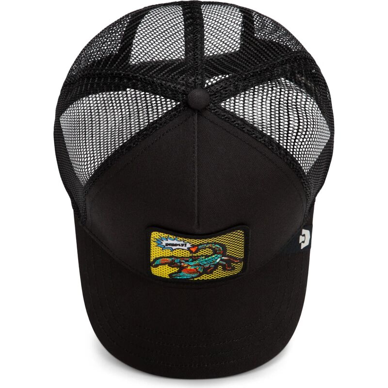 goorin-bros-deadly-scorpion-pop-art-strikes-back-the-farm-black-trucker-hat goorin-bros-deadly-scorpion-pop-art-strikes-back-the-farm-black-trucker-hat