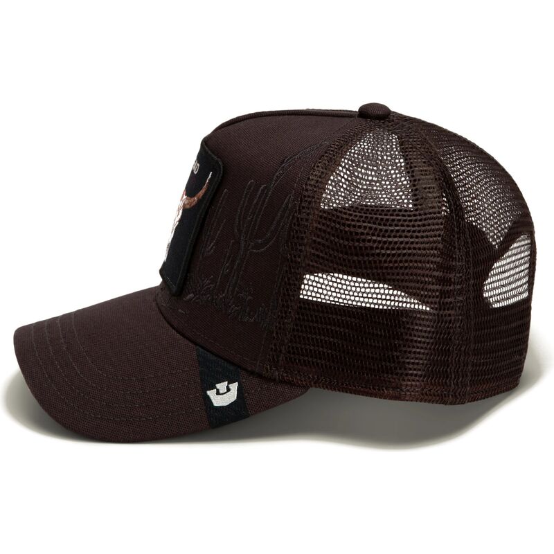 goorin-bros-ox-skull-badlands-dead-the-farm-brown-trucker-hat goorin-bros-ox-skull-badlands-dead-the-farm-brown-trucker-hat