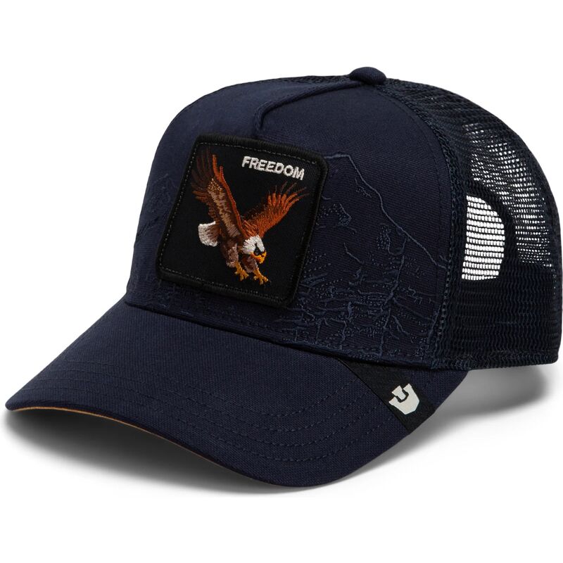 goorin-bros-eagle-eagle-badlands-freedom-the-farm-navy-blue-trucker-hat goorin-bros-eagle-eagle-badlands-freedom-the-farm-navy-blue-trucker-hat