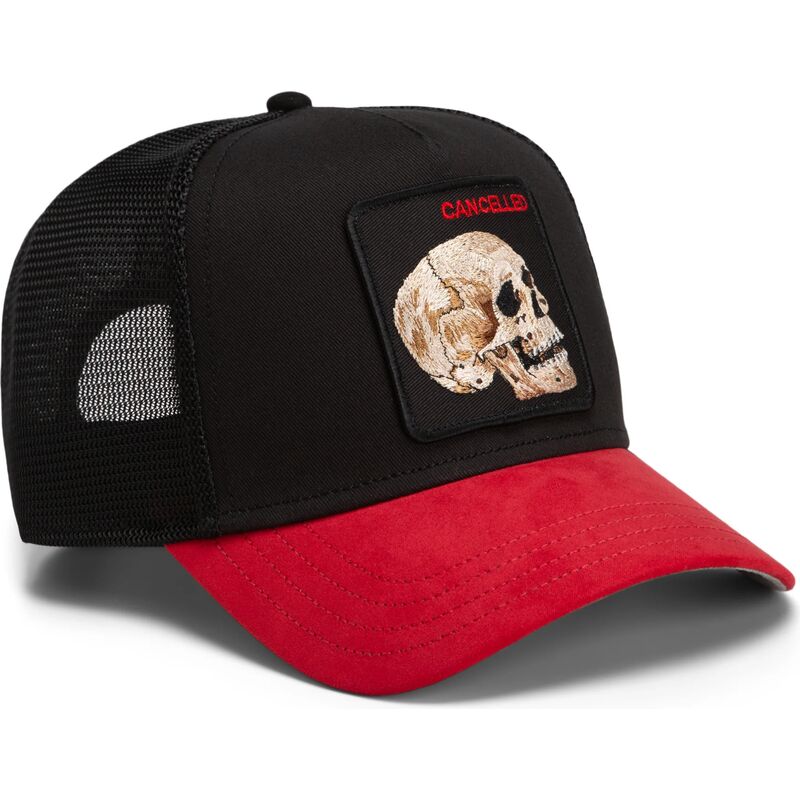goorin-bros-cancelled-skull-trucker-microsuede-the-farm-black-and-red-trucker-hat