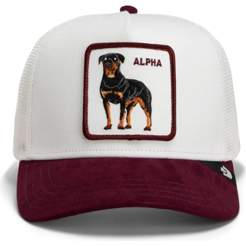goorin-bros-rottweiler-suede-alpha-microsuede-the-farm-white-and-maroon-trucker-hat