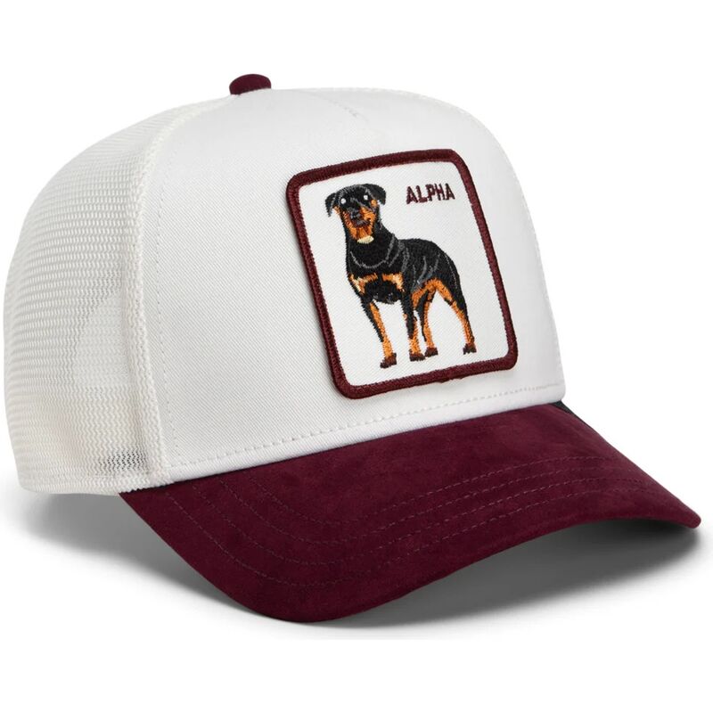 goorin-bros-rottweiler-suede-alpha-microsuede-the-farm-white-and-maroon-trucker-hat