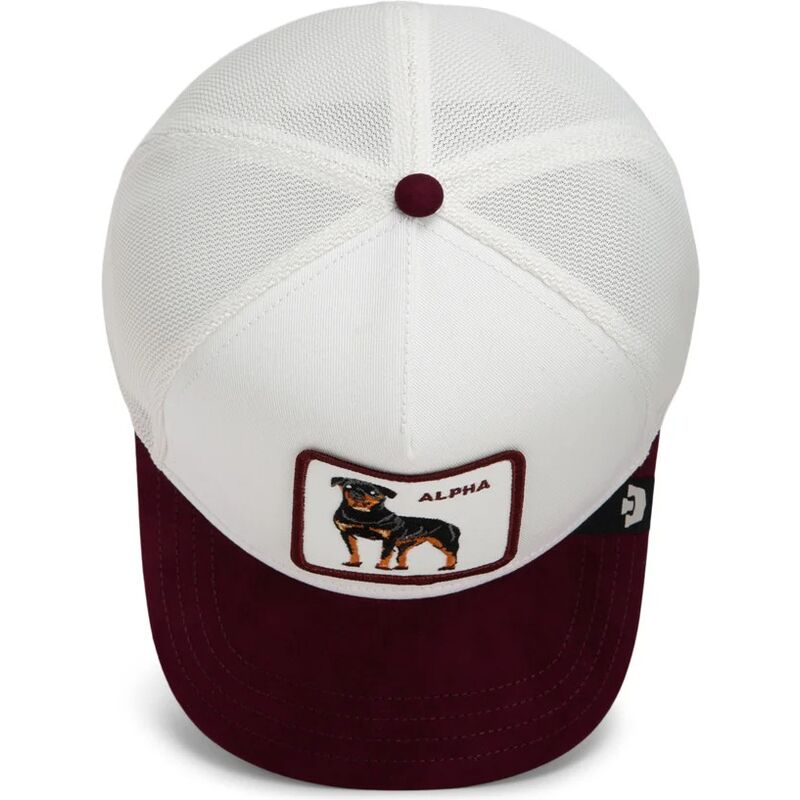 goorin-bros-rottweiler-suede-alpha-microsuede-the-farm-white-and-maroon-trucker-hat