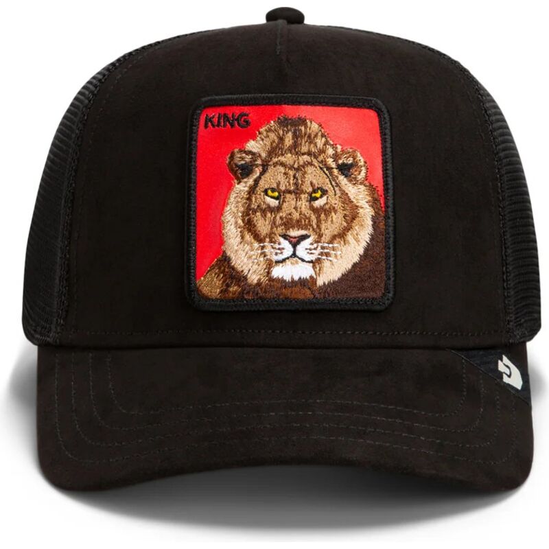 goorin-bros-lion-re-leone-rosso-microsuede-king-the-farm-black-and-red-trucker-hat goorin-bros-lion-re-leone-rosso-microsuede-king-the-farm-black-and-red-trucker-hat