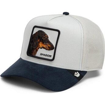 Goorin Bros. Dog Suede Shadow Microsuede The Farm Grey and Navy Blue Trucker Hat
