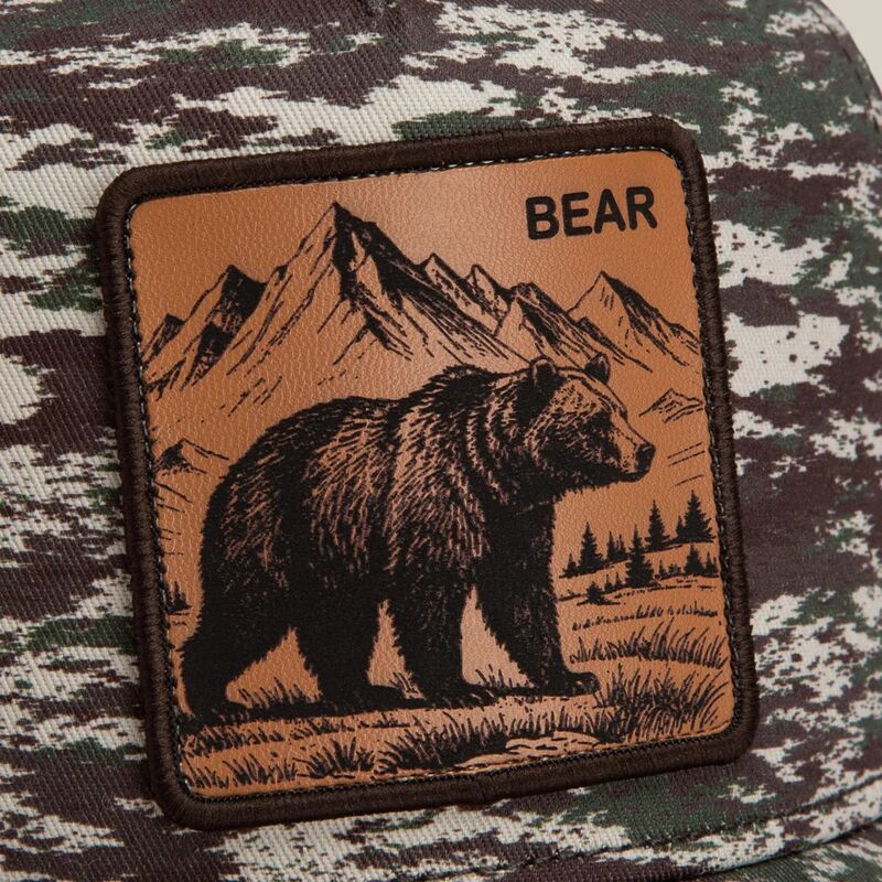 goorin-bros-engraved-bear-camo-glitch-the-farm-camouflage-and-brown-trucker-hat goorin-bros-engraved-bear-camo-glitch-the-farm-camouflage-and-brown-trucker-hat
