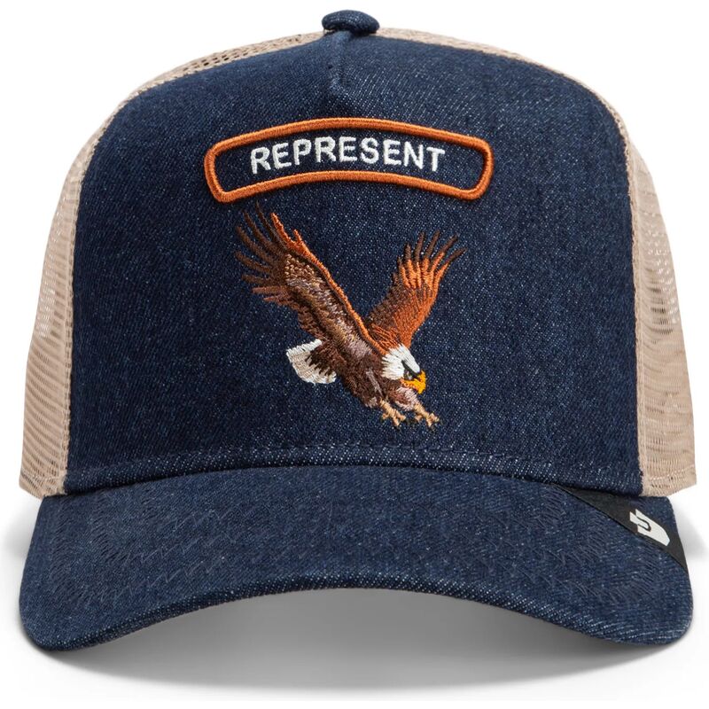 goorin-bros-eagle-represent-rocker-denim-after-dark-the-farm-navy-blue-and-beige-trucker-hat goorin-bros-eagle-represent-rocker-denim-after-dark-the-farm-navy-blue-and-beige-trucker-hat