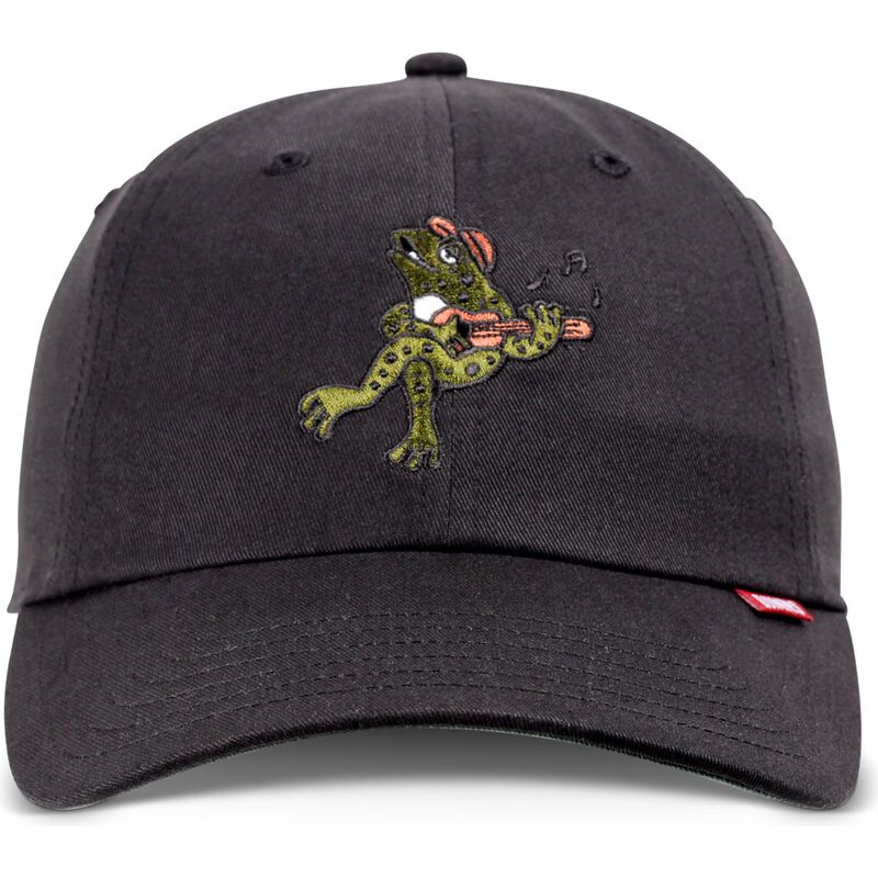 djinns-curved-brim-do-nothing-club-weird-vibes-frog-black-adjustable-cap