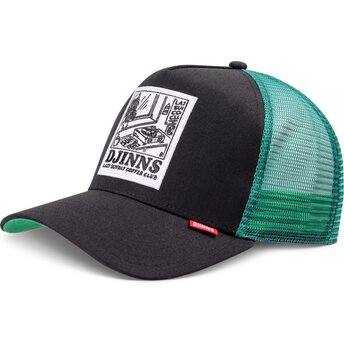 Djinns HFT LSCC Lazy Sunday Coffee Club Record Black and Green Trucker Hat