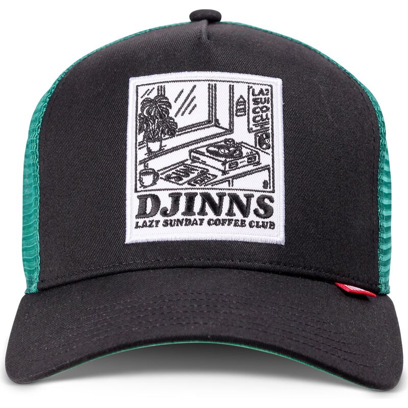 djinns-hft-lscc-lazy-sunday-coffee-club-record-black-and-green-trucker-hat