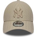 new-era-curved-brim-9forty-pu-weave-new-york-yankees-mlb-beige-adjustable-cap-with-beige-logo