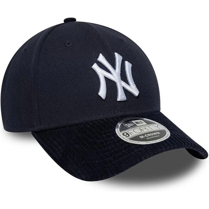 new-era-curved-brim-9forty-m-crown-cord-visor-new-york-yankees-mlb-navy-blue-snapback-cap