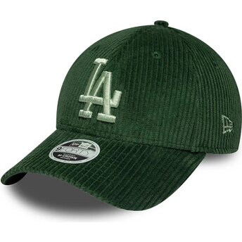 New Era Curved Brim Women Green Logo 9FORTY M-Crown Chunky Cord Los Angeles Dodgers MLB Green Snapback Cap