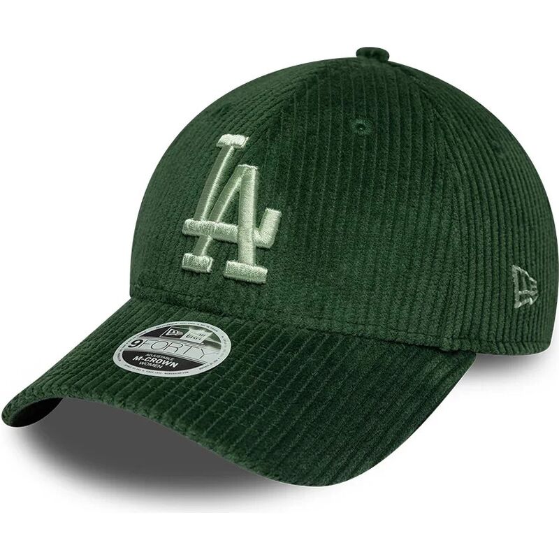 new-era-curved-brim-women-green-logo-9forty-m-crown-chunky-cord-los-angeles-dodgers-mlb-green-snapback-cap