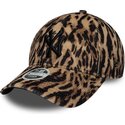 new-era-curved-brim-women-9forty-ocelot-print-new-york-yankees-mlb-leopard-adjustable-cap