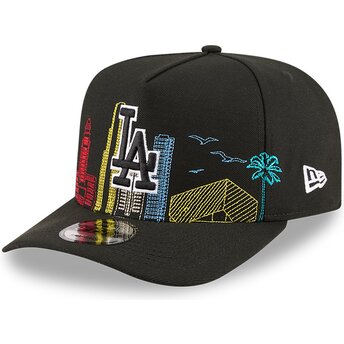 New Era Curved Brim 9FIFTY A Frame Precurved Skyline Los Angeles Dodgers MLB Black Snapback Cap