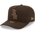 new-era-curved-brim-9fifty-a-frame-precurved-visor-pin-chicago-white-sox-mlb-brown-snapback-cap