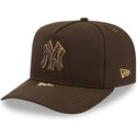 new-era-curved-brim-9fifty-a-frame-precurved-visor-pin-new-york-yankees-mlb-brown-snapback-cap