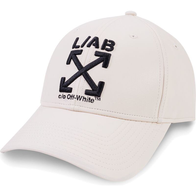 l-ab-c-o-off-white-curved-brim-clamp-arrows-pu-leather-beige-adjustable-cap