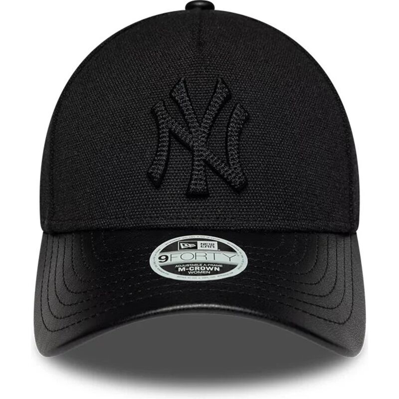 new-era-curved-brim-women-black-logo-9forty-m-crown-a-frame-fabric-mix-new-york-yankees-mlb-black-adjustable-cap new-era-curved-brim-women-black-logo-9forty-m-crown-a-frame-fabric-mix-new-york-yankees-mlb-black-adjustable-cap