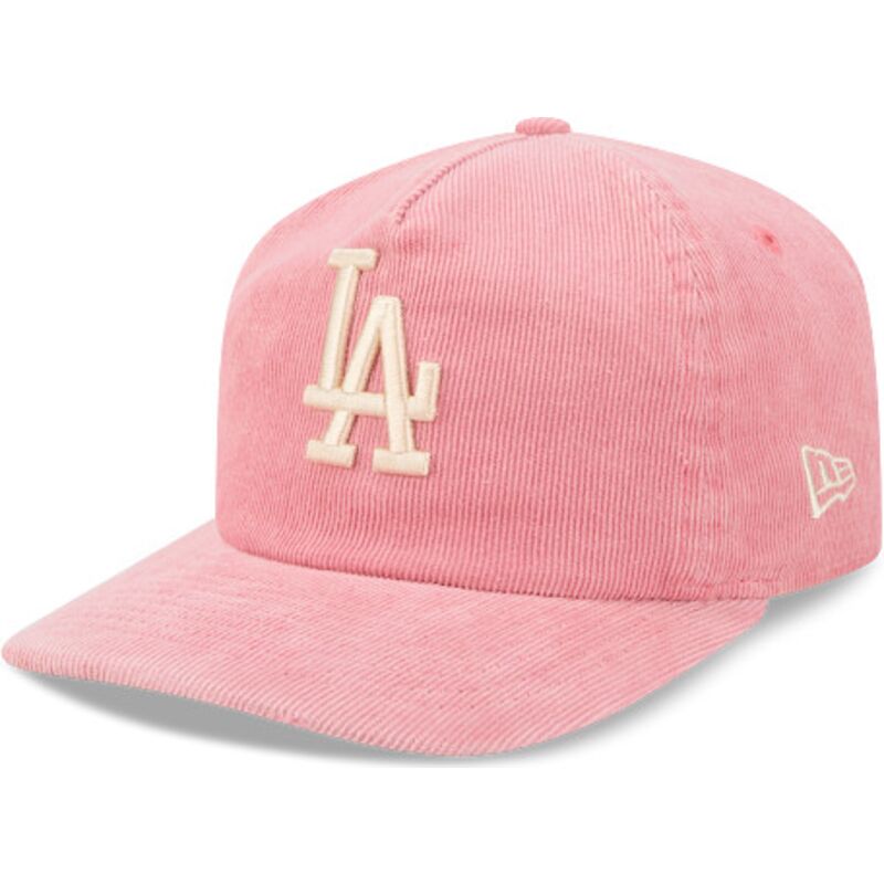 new-era-curved-brim-19twenty-precurved-corduroy-pastel-los-angeles-dodgers-mlb-pink-adjustable-cap
