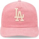 new-era-curved-brim-19twenty-precurved-corduroy-pastel-los-angeles-dodgers-mlb-pink-adjustable-cap
